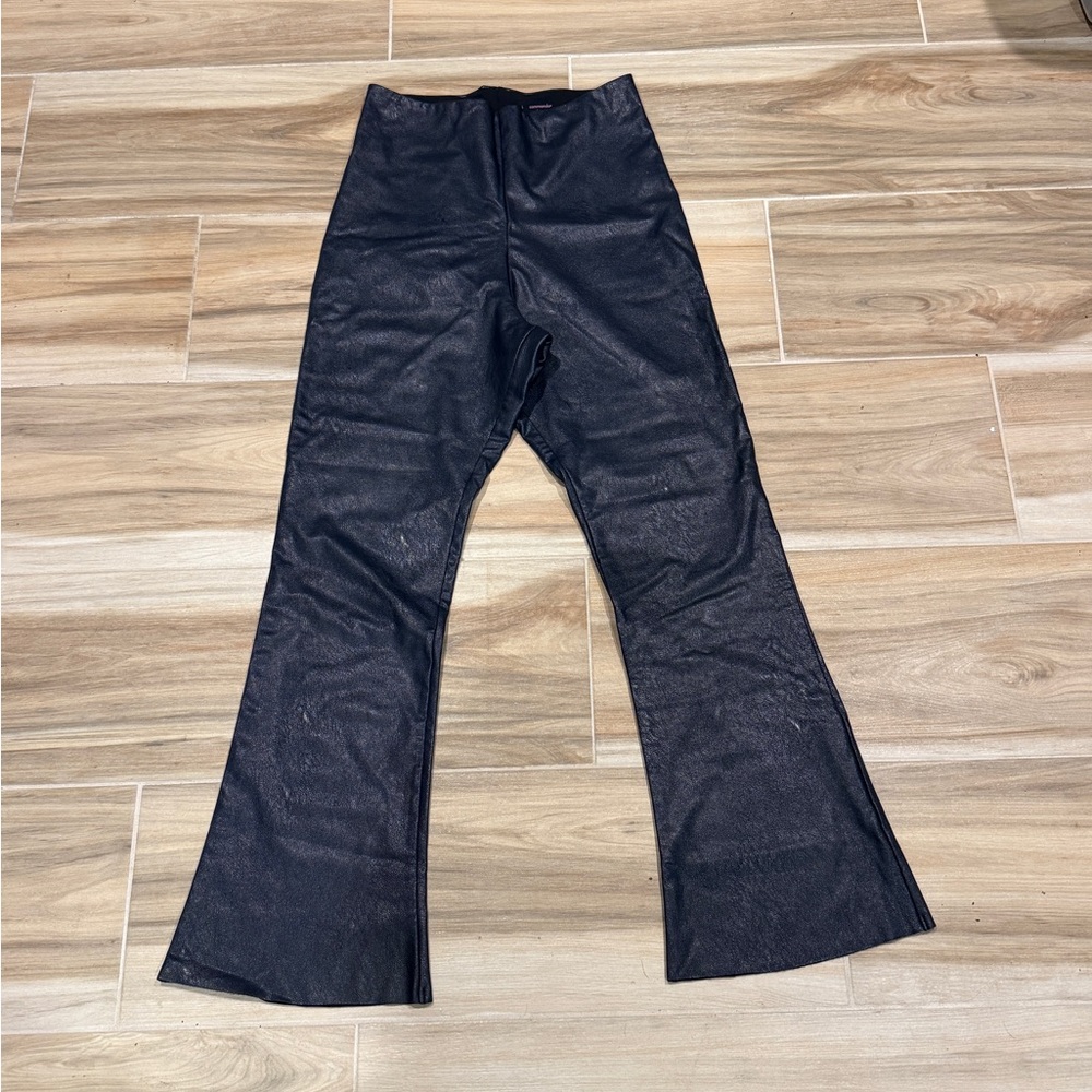 Commando Faux Leather Flare Pants- Blue size L